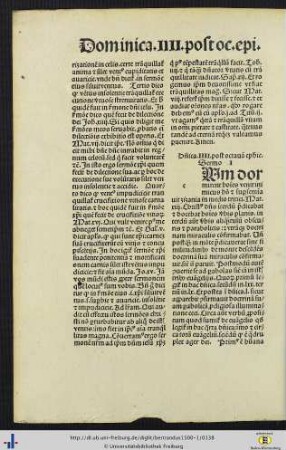 Dominica IV. post octavia epiphanie, Sermones I-III
