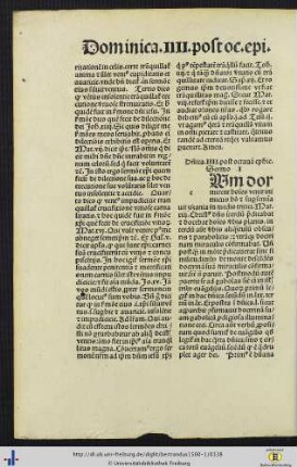 Dominica IV. post octavia epiphanie, Sermones I-III