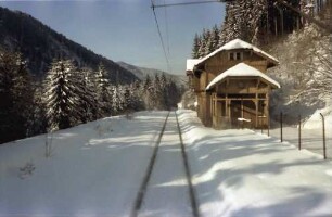 Posthalde; Höllsteig: verschneite Höllentalbahn; Abschnitt Posthalde, Höllsteig
