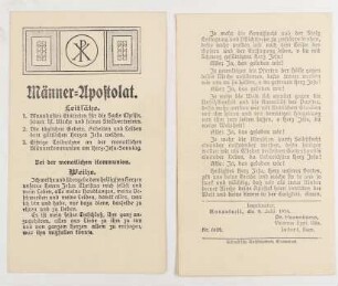 Religiöses Heftchen: Männer-Apostolat