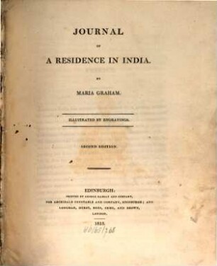 Journal of a residence in India