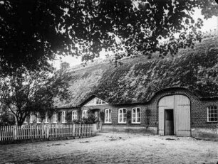 Haus mit Reetdach : Haus in der Landschaft Angeln