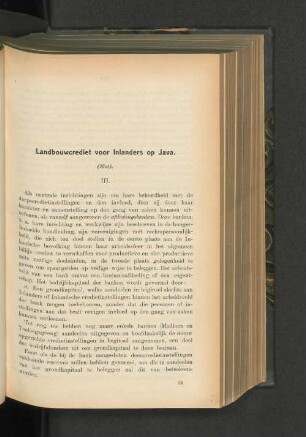 Landbouwcrediet voor Inlanders op Java.