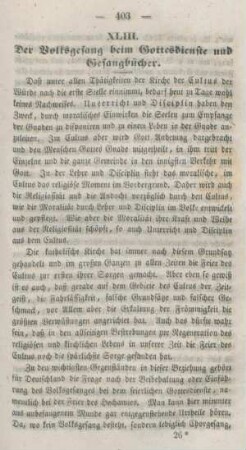 403-419 Der Volksgesang beim Gottesdienste und Gesangbücher