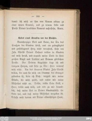 Gebet eines Kranken vor der Beichte.