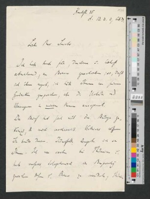Brief an Werner von Melle