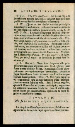 Titulus IX. Ne sede vacante aliquid innovetur.