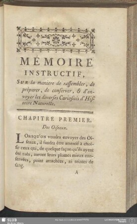 Chapitre Premier. Des Oiseaux