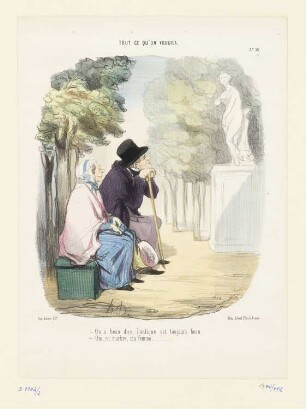 On a beau dire, l’Antique est toujours beau, Blatt 56 der Folte "Tout ce qu’on voudra“, in: "Le Charivari", Paris 1850
