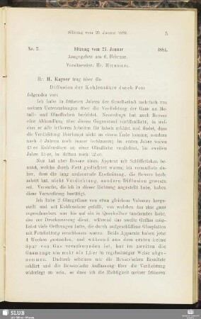 No. 2. Sitzung vom 25. Januar 1884