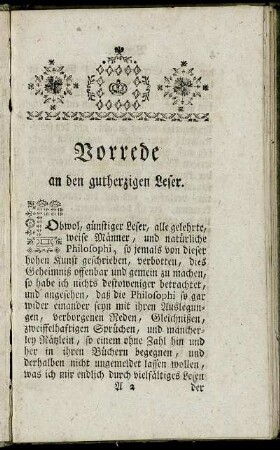 Vorrrede anden gutherzigen Leser.