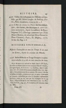 49-66, Histoire Universelle