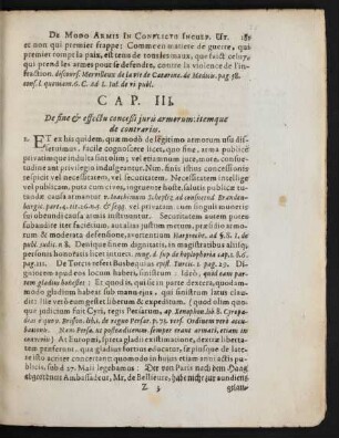 Cap. III. De fine & effectu conceßi iuris armorum: itemque de contrarius.