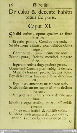 De cultu & decente habitu totius Corporis. Caput XI
