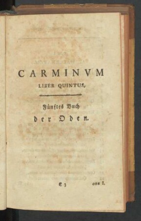 Fünftes Buch der Oden