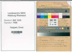 Entnazifizierung Ernst Geppert , geb. 29.09.1900 (Magazinverwalter)