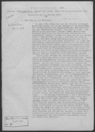 Dettingen/Teck: Pfarrbericht 1945