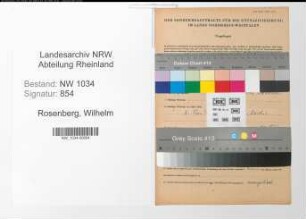 Entnazifizierung Wilhelm Von Rosenberg , geb. 25.08.1920 (Major)
