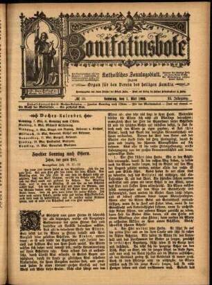 Erste Ausgabe vom Sonntag, den 07. Mai 1905.