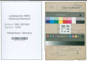 Entnazifizierung Hermann Halstenbach , geb. 10.10.1894 (Architekt)