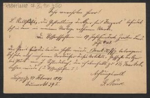 Brief an Friedrich Wilhelm Jähns : 27.02.1877