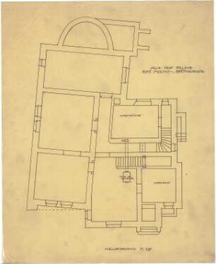 Billing, Hermann; Karlsruhe, Moltkestr.47 / Beethovenstr.; Villa Billing - Grundriss Keller