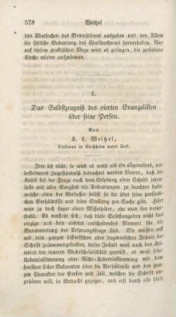 578-638 Das Selbstzeugniß des vierten Evangelisten über seine Person