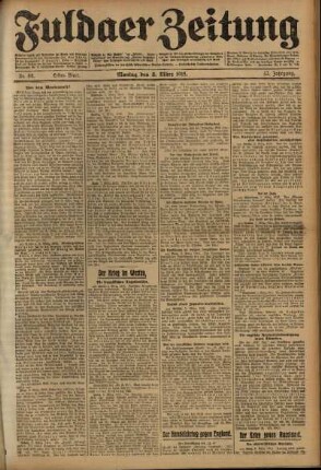 Erste Ausgabe vom Montag, den 08. März 1915.