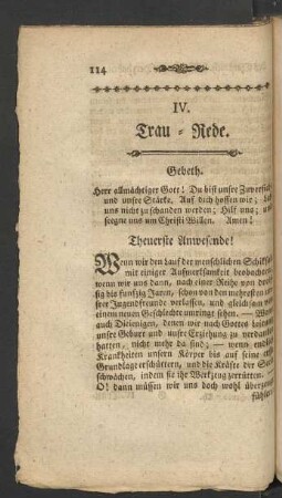 IV. Trau-Rede