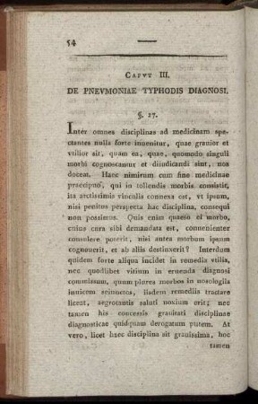Caput III. De Pneumoniae Typhodis Diagnosi.