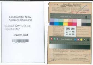 Entnazifizierung Karl Linnartz , geb. 05.04.1887 (Lehrer)