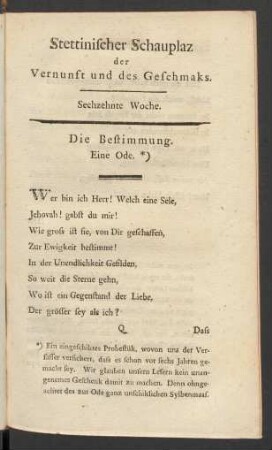 Sechzehnte Woche