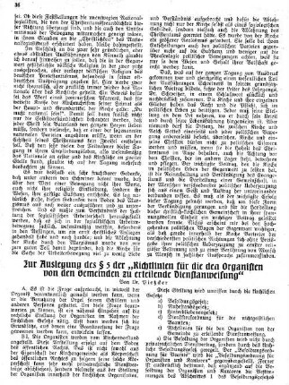 Zur Auslegung des § 5 der "Richtlinien für de den Organisten von den Gemeinden zu erteilende Dienstanweisung"