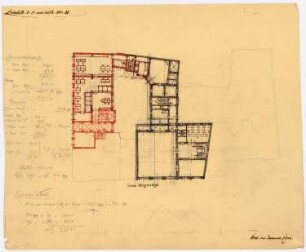Geschäftshaus Probststraße/Poststraße, Berlin-Mitte: Vorentwurf: Grundriss 1. OG