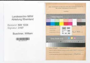 Entnazifizierung William Buechner , geb. 27.10.1869 (Obermusikmeister)
