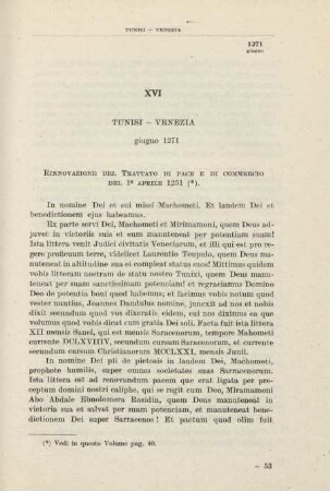 XVI Tunisi - Venezia giugno 1271