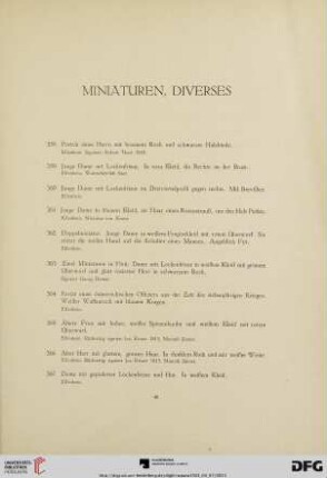 Miniaturen, Diverses (Nr. 358-389)