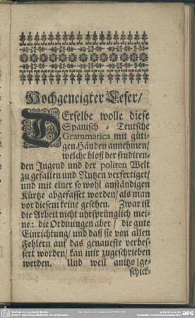 Hochgeneigter Leser