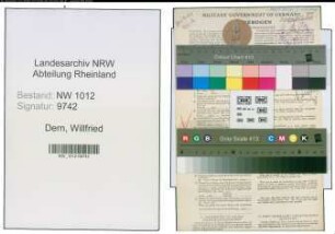 Entnazifizierung Willfried Dern , geb. 21.04.1915 (Bankangest.)