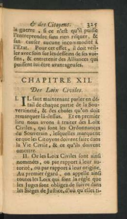Chapitre XII. Des Loix Civiles.
