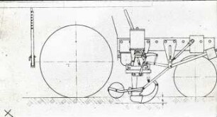 Schematischer Seitenriss des Anbaumaispflanzers zum RS 08/15