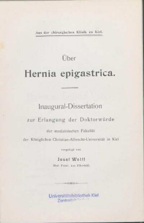Über Hernia epigastrica