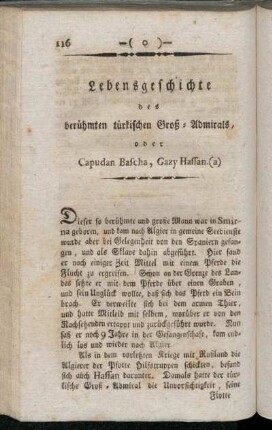 Lebensgeschichte des berühmten türkischen Groß-Admirals, oder Capudan Bascha, Gazy Hassan.