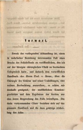 Beschreibung eines Bruchs der Schädelbasis : eine Inaugural-Abhandlung