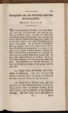 Evangelium am 4ten Sonntage nach dem Erscheinungsfeste. Matth. 8. V. 23-28