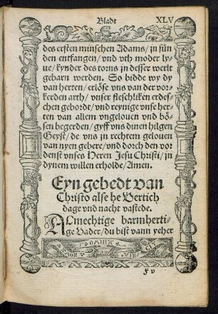 Eyn gebedt van Christo alse he Vertich dage und nacht vastede.