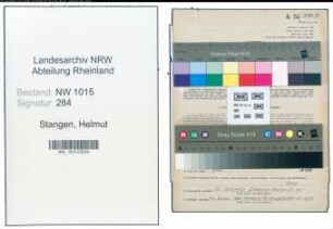 Entnazifizierung Helmut Stangen , geb. 16.12.1905 (Techniker)