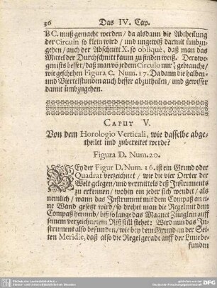 CAPUT V. Von dem Horologio Verticali, wie dasselbe abgetheilet und zubereitet werde?