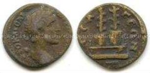 Replik einer Bronzemünze des Antoninus Pius zu Werbezwecken durch die Firma Sandoz