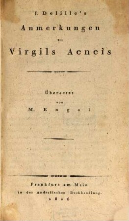 J. Delille's Anmerkungen zu Virgils Aeneis
